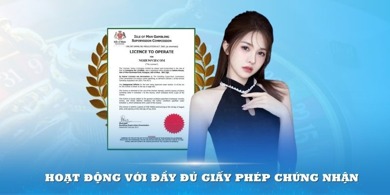 Website hoạt động với đầy đủ giấy phép chứng nhận