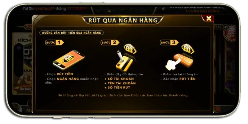 Kiểu rút tiền nhanh chóng qua hệ thống ngân hàng 